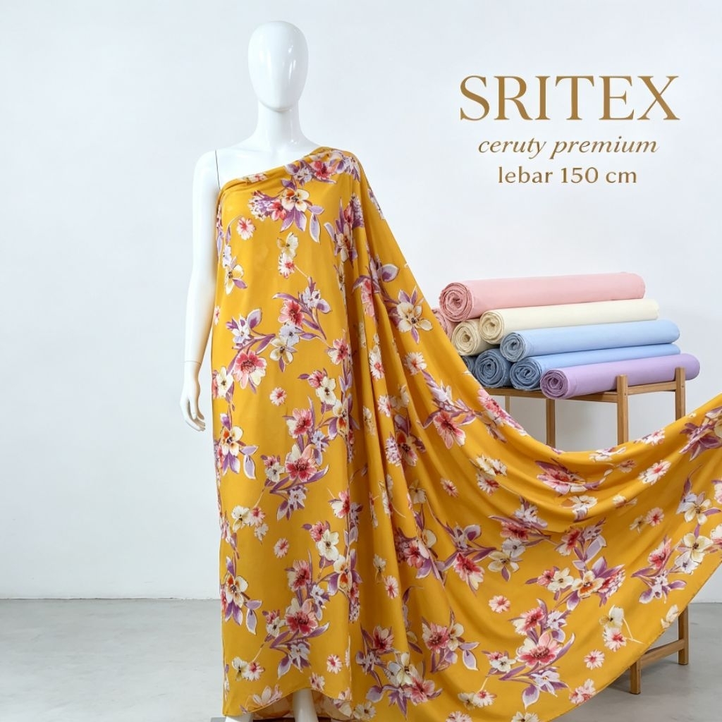 kain ceruty motif bunga - kain ceruty motif - kain ceruty premium - kain ceruty babydoll motif bunga