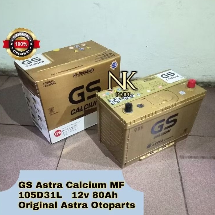 Aki Mobil GS Astra Calcium 105D31L GS GOLD 80Ah MF Accu Kering Siap Pakai