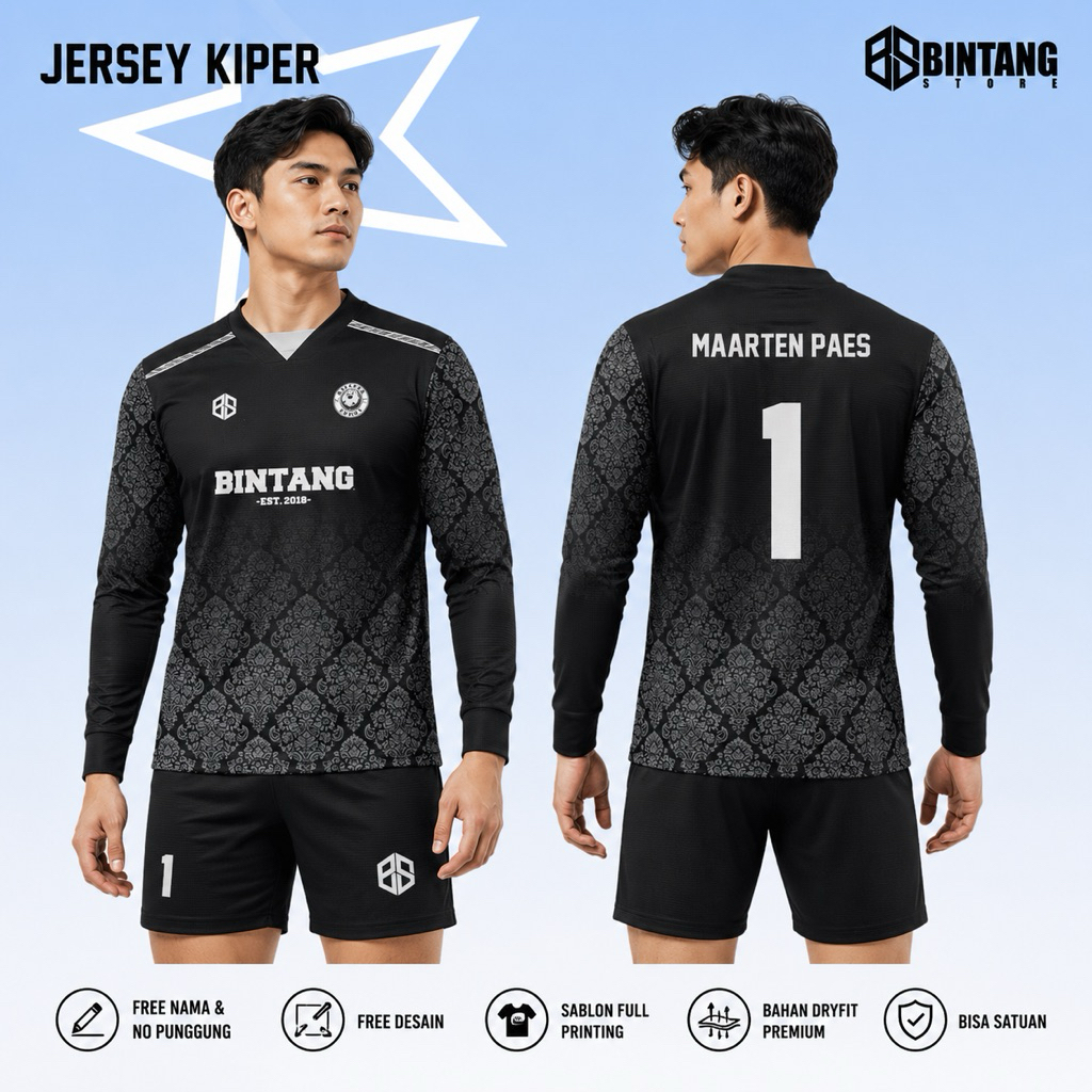 Jersey kiper futsal printing jersey bola gratis nama nomor punggung