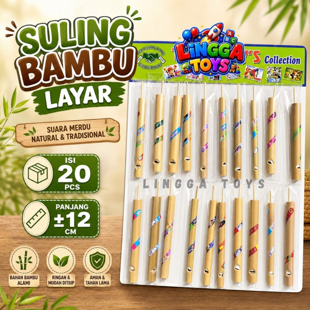 20 Suling Bambu Layar Suling Suara Burung Tradisional