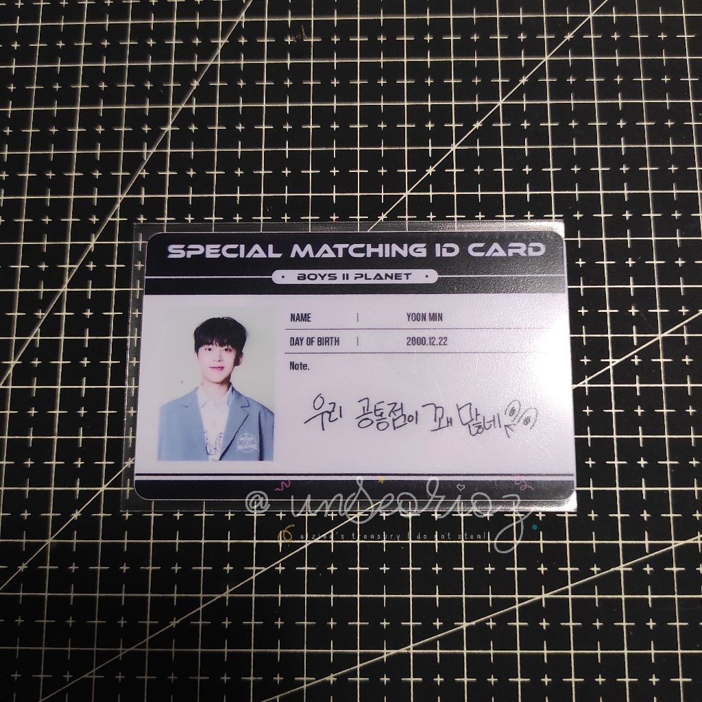 [OFFICIAL] JUAL PC ID CARD AFTER JOURNEY BOYS 2 PLANET TRAINEE MNET YOONMIN B2P BOPEUL