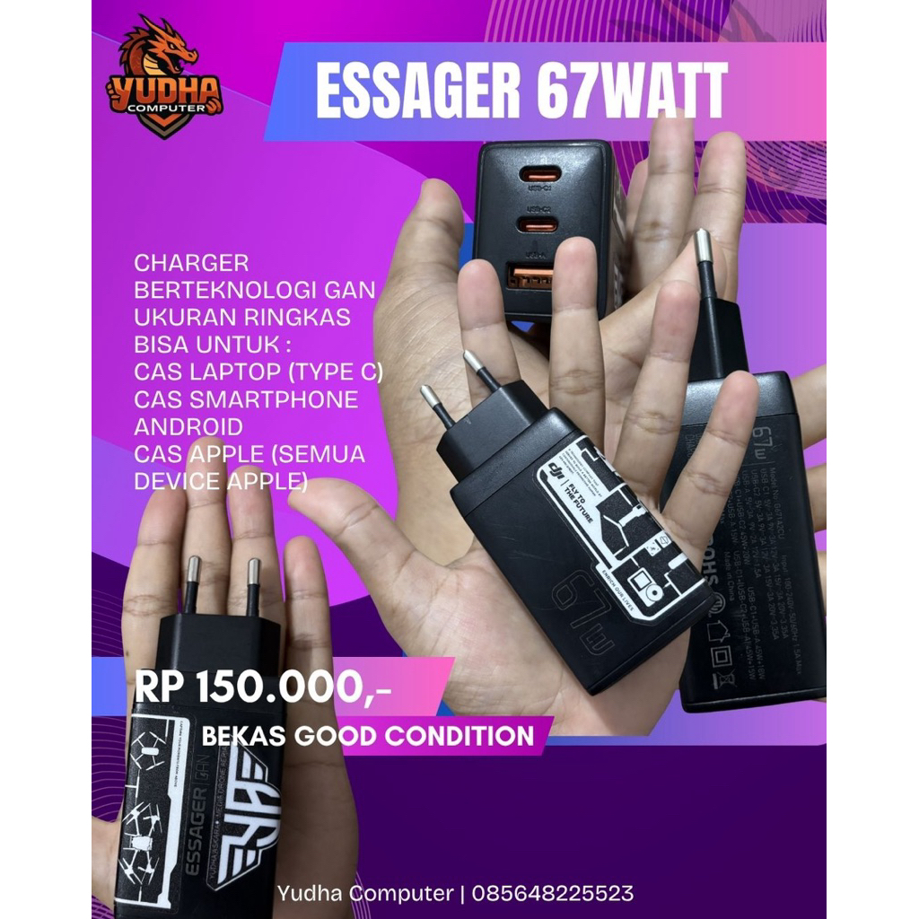 charger essager 67watt GaN