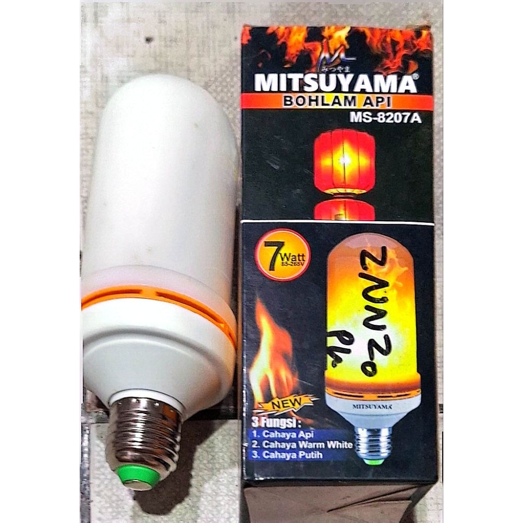 lampu bohlam api 7w merek mitsuyama
