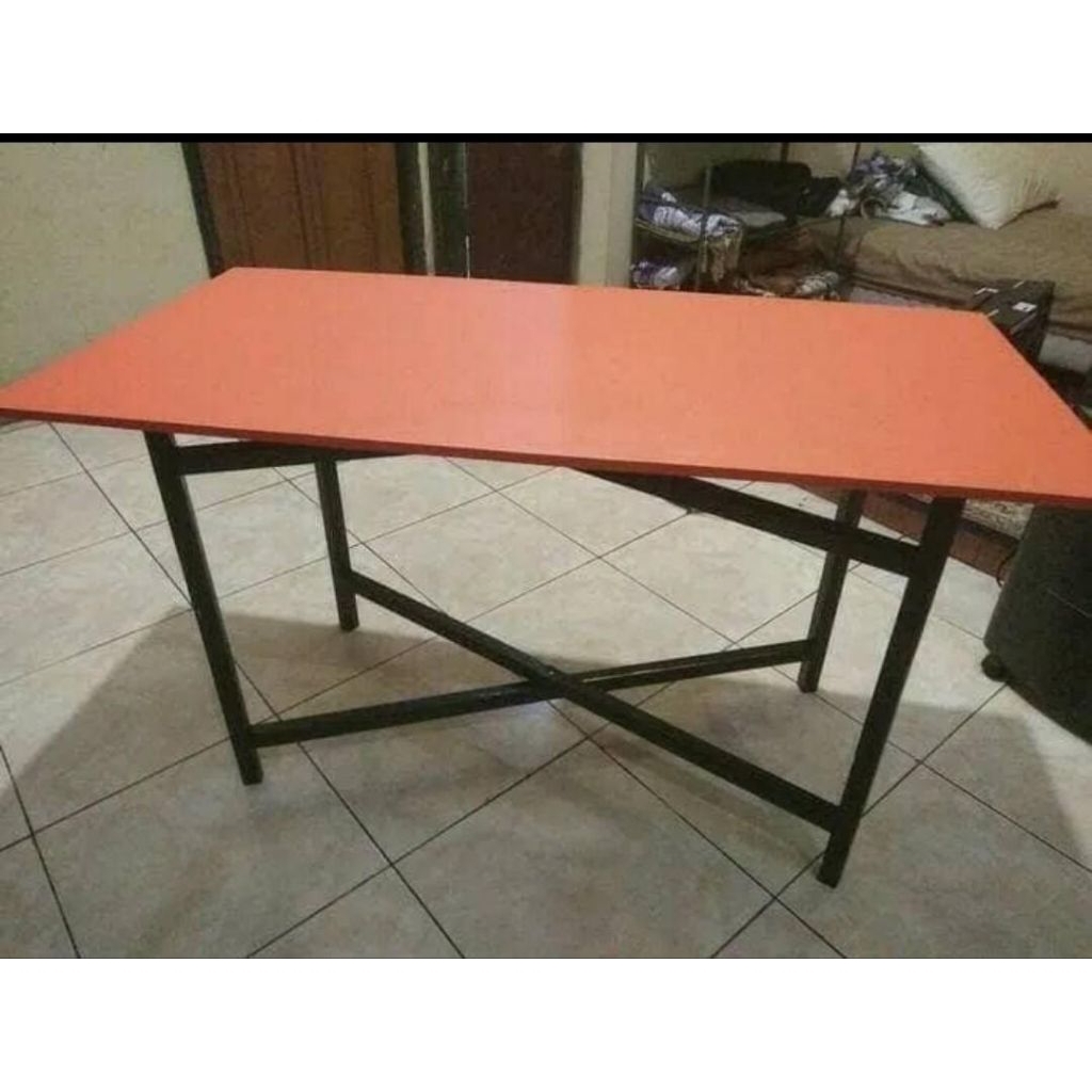 meja lipat portable termurah meja besi IKEA 120x60 jumbo