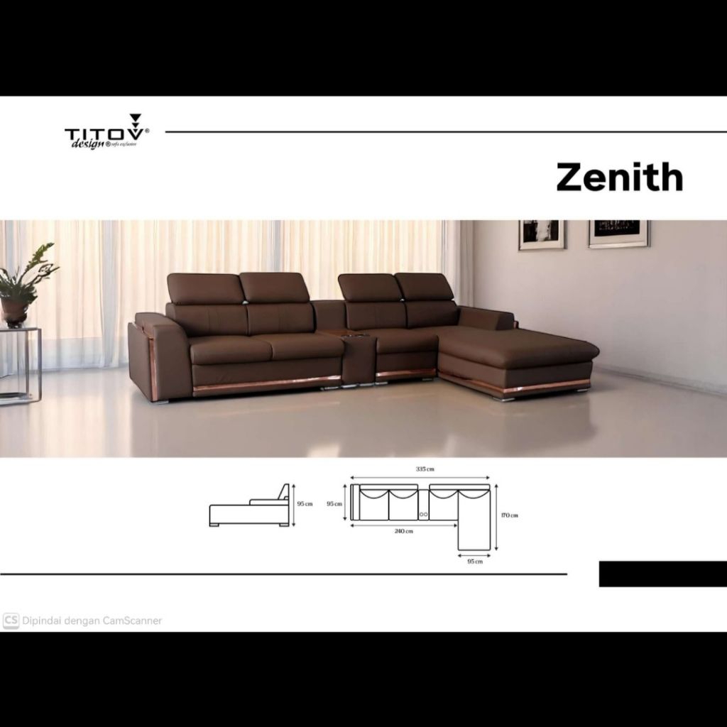 TITOV Sofa L Type Zenith - Garansi 5 Tahun - Sofa Titov L Medan