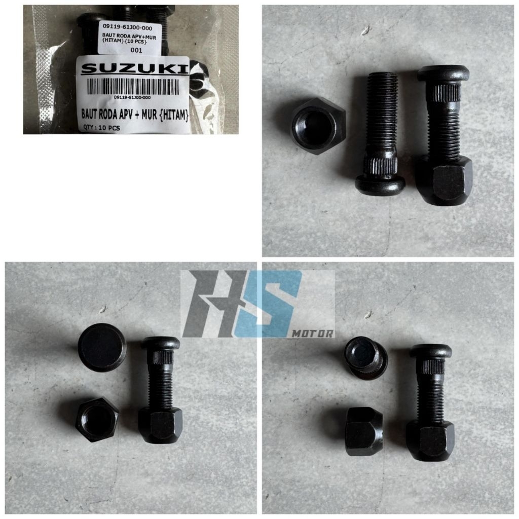 BAUT RODA + MUR HITAM M12 x 1,25 MOBIL SUZUKI APV APV ARENA MEGA CARRY ERTIGA ALL NEW ERTIGA XL7 GRA