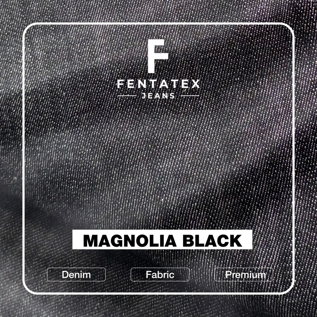 Fentatex - Magnolia Black Semi Stretch 12 oz - Kain Jeans Denim Hitam Kain Roll