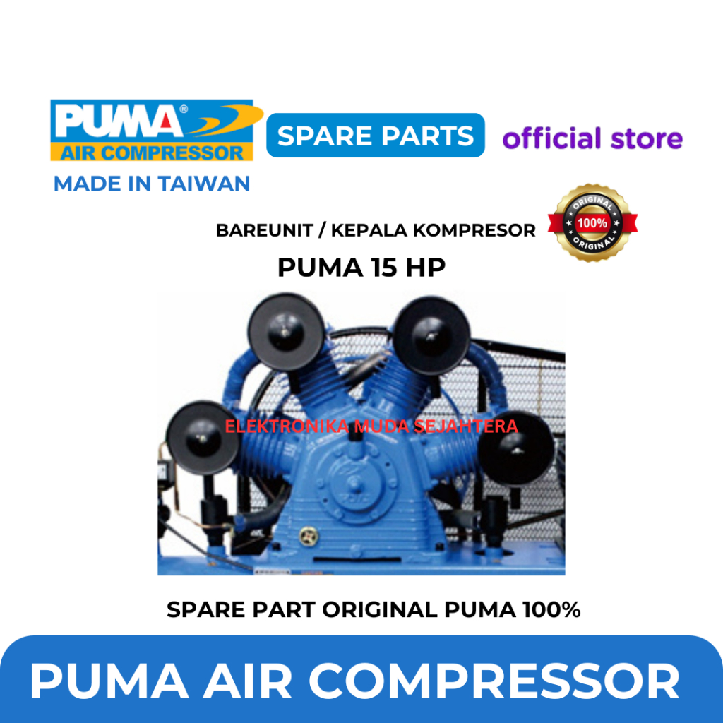 PUMA BARE UNIT PK 15HP TEKANAN 8 BAR  / KEPALA KOMPRESOR PUMA 15HP / Spare Part Puma Kompresor
