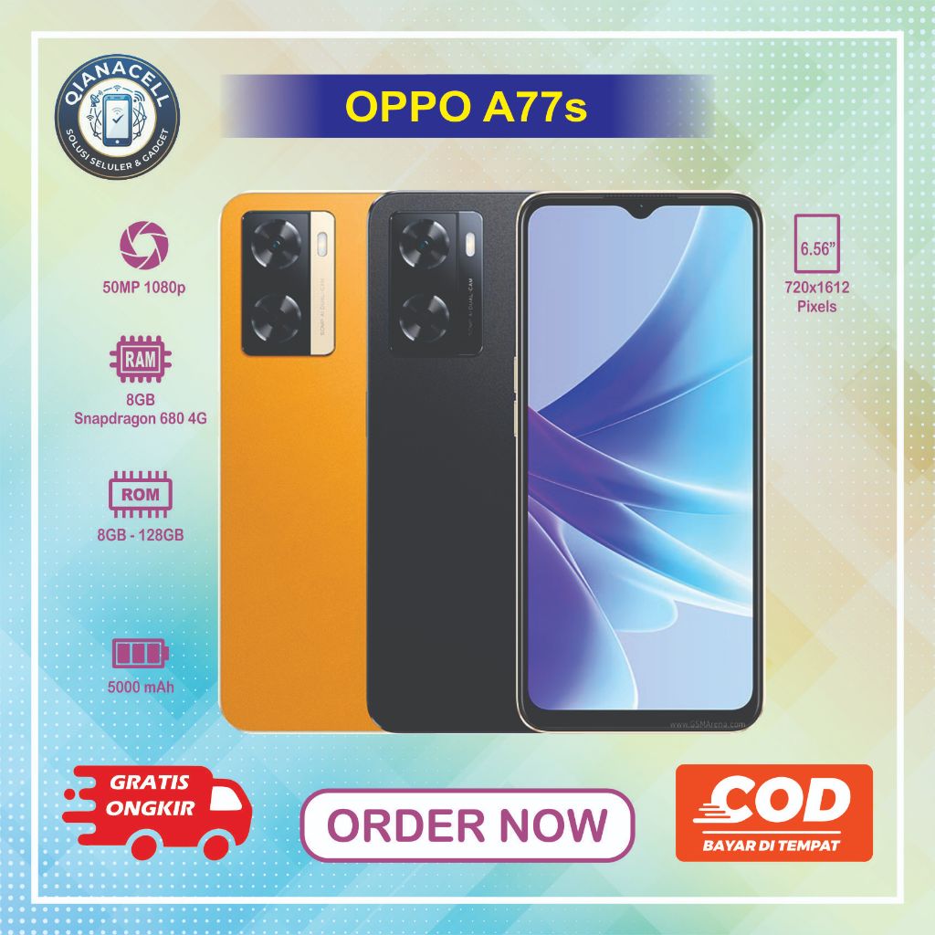 HP OPPO A77s  Second Ram 8/128 HP Normal Siap pakai