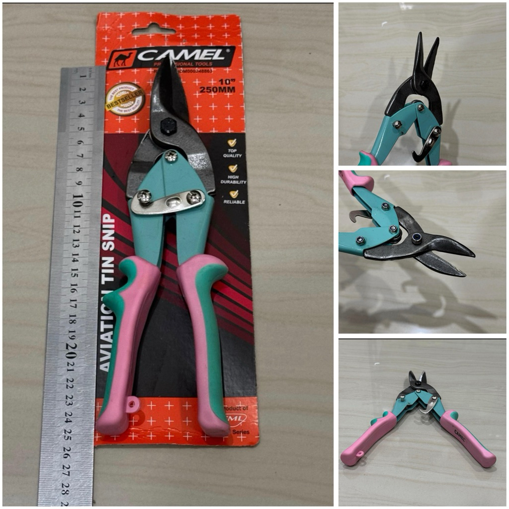 CAMEL gunting aviation  10”inci gunting seng baja ringan 10" gunting seng runcing 25cm MILD STEEL ZI