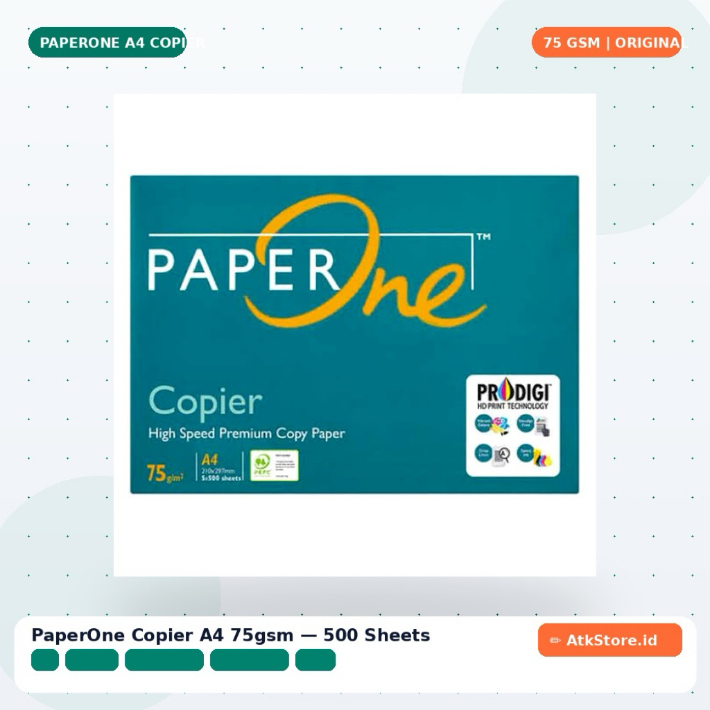 Kertas PaperOne A4 F4 75gsm 80gsm 500 Sheets Premium Copy Paper Original PEFC