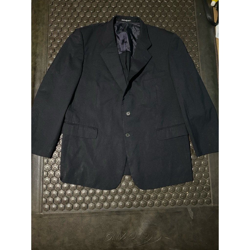 BLAZER JAS SUPER LUXURY YVES SAINT LAURENT YSL JUMBO BLUEBLACK MEWAH BRANDED