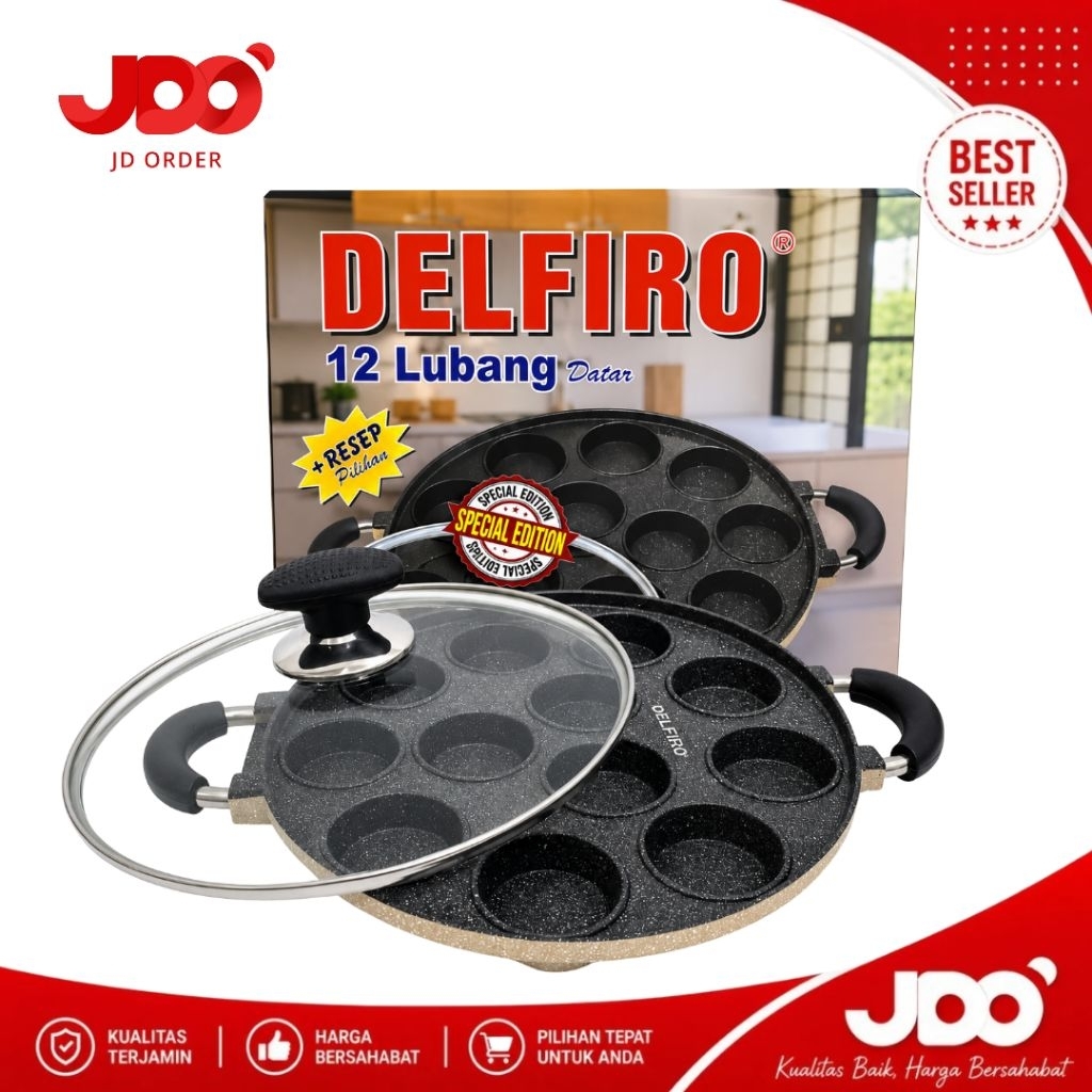 Delfiro Cetakan Kue 12 Lubang Premium, Pan Cetakan Kue