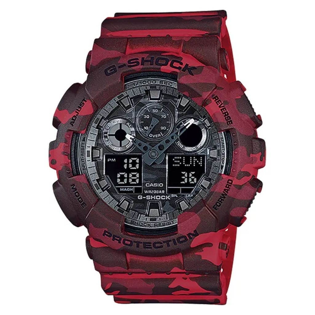 Jam Tangan G-Shock GA-100CM-4ADR Karet Merah Original