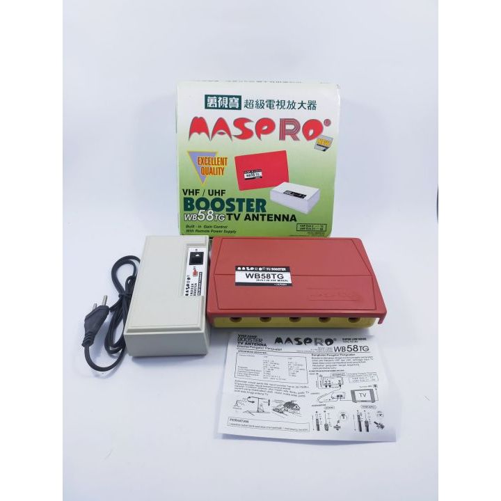 Boster antena tv Maspro Booster maspro atas bawah komplit 1set WB 58 TG Amplifier