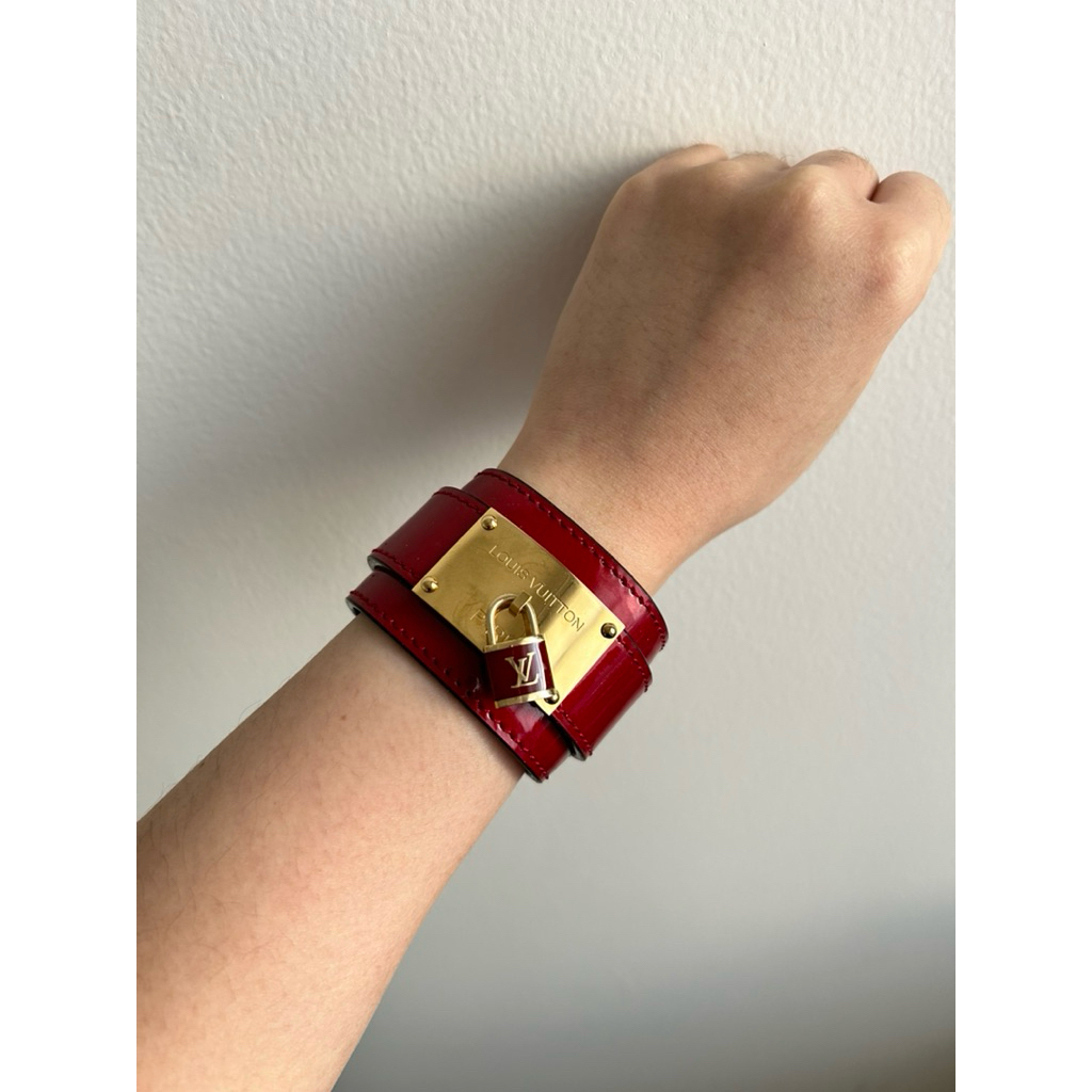 Preloved LV Vernis Sweet Monogram Infinit Bracelet Gelang LV Red