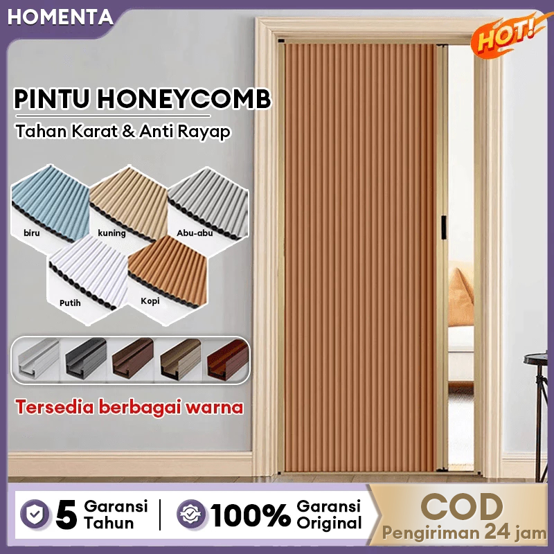Homenta Pintu Lipat Sarang Lebah AntiRusak Multifungsi [200x70/80cm] – Cocok Kamar Mandi, Dapur & Ka