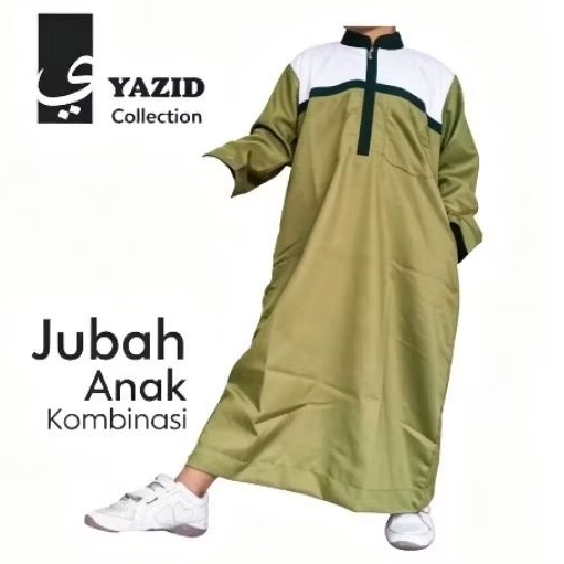 Jubah Anak Laki Laki Kombinasi Zipper Bahan Toyobo