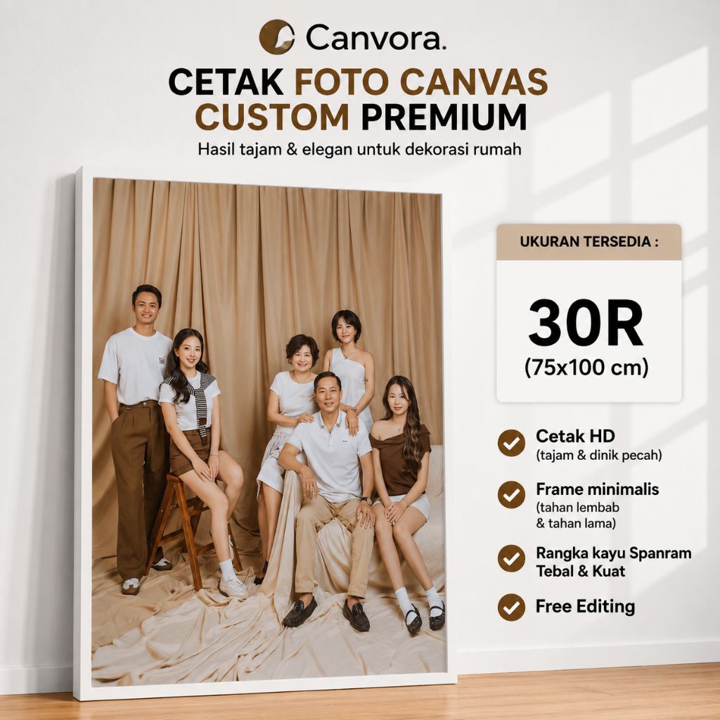 Cetak Foto Kanvas Frame Minimalis 30R ( 75x100cm ) || Cetak foto || cetak foto kanvas || cetak foto 
