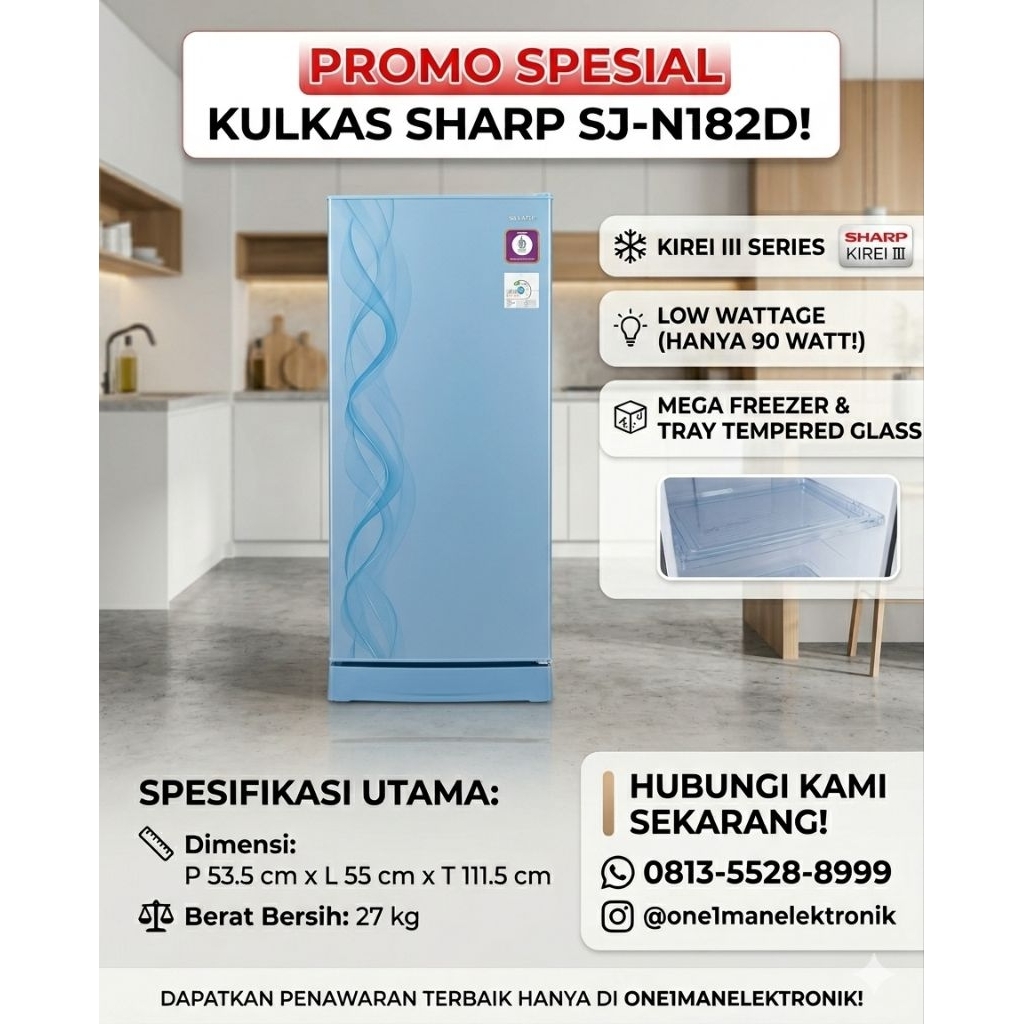 kulkas Sharp 1 pintu sjn 182