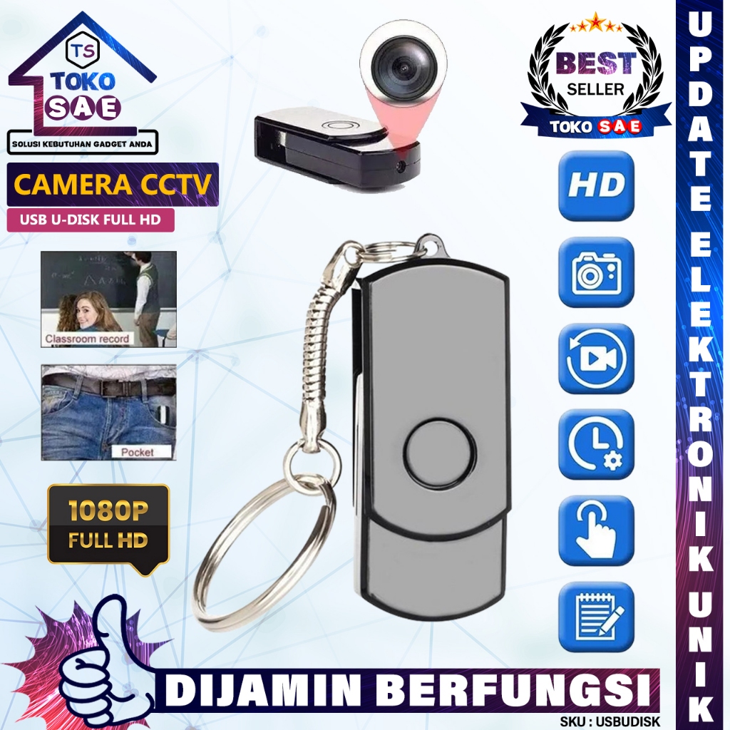 TOKOSAE Hidden Spy Camera Flash Disk Mini USB U-Disk Card Reader Full HD 1080p Kamera Pengintai
