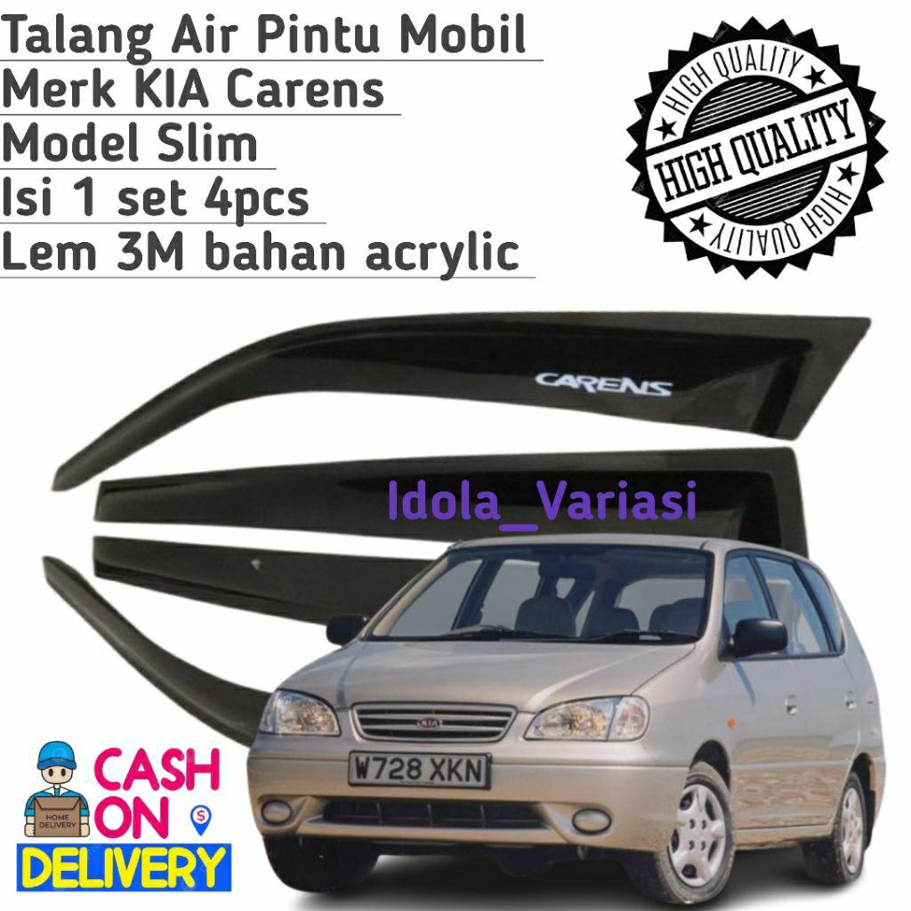 Talang Air Pintu Mobil KIA Carens Tahun 2000-2001 Model Slim Premium Quality