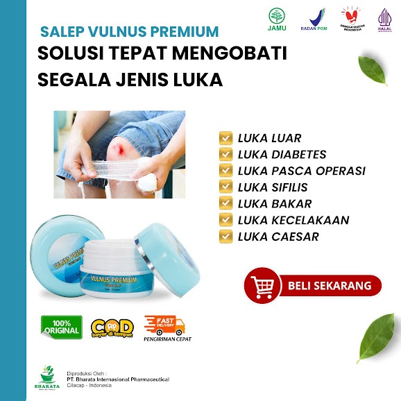 Salep Luka Luar BPOM Vulnus Premium - Salep Pengering Borok Luka Bernanah Basah Cacar Air Diabetes K