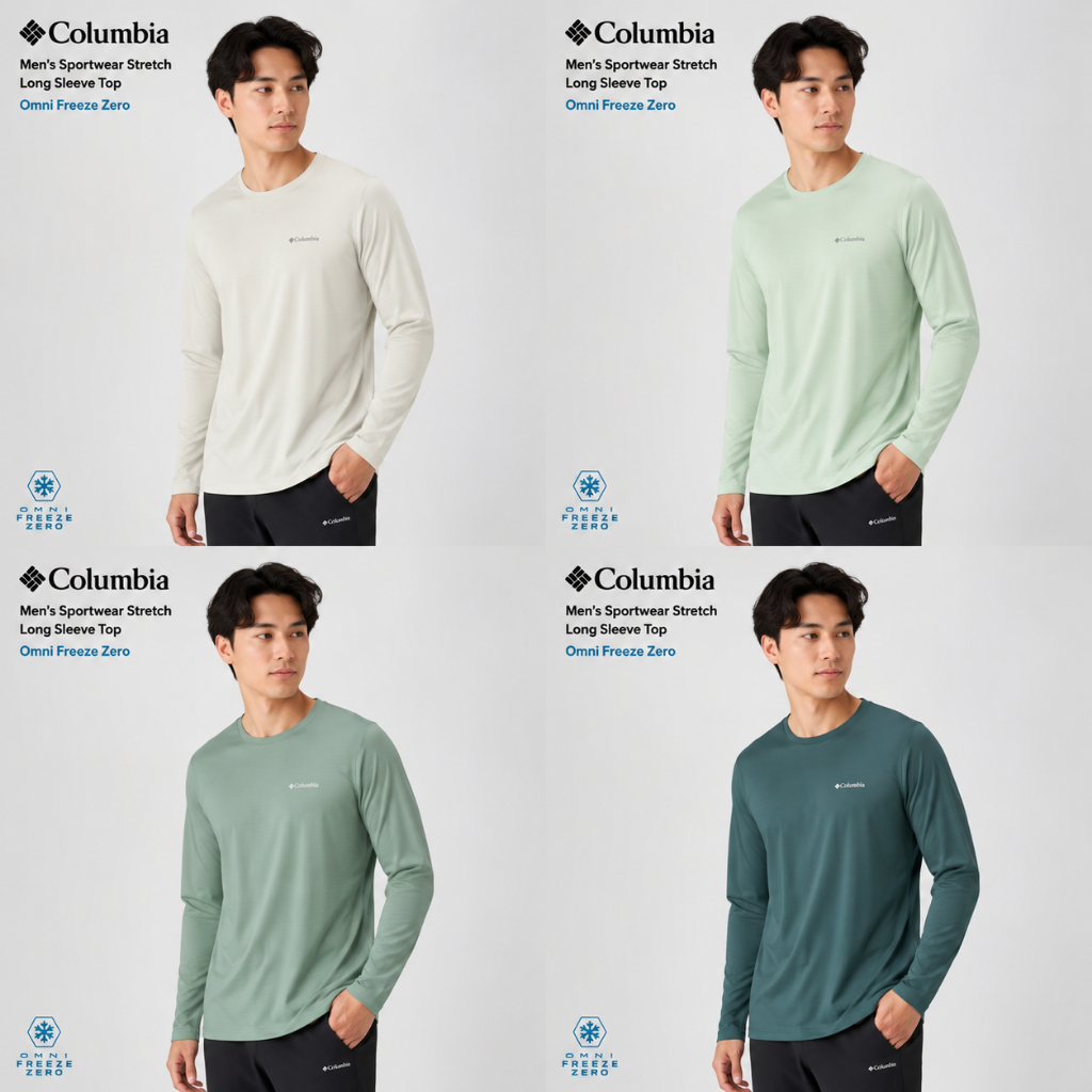 Baselayer Columbia Men’s Sportwear Stretch Long Sleeve Top - Omni Freeze Zero - Atasan Kaos Olahraga