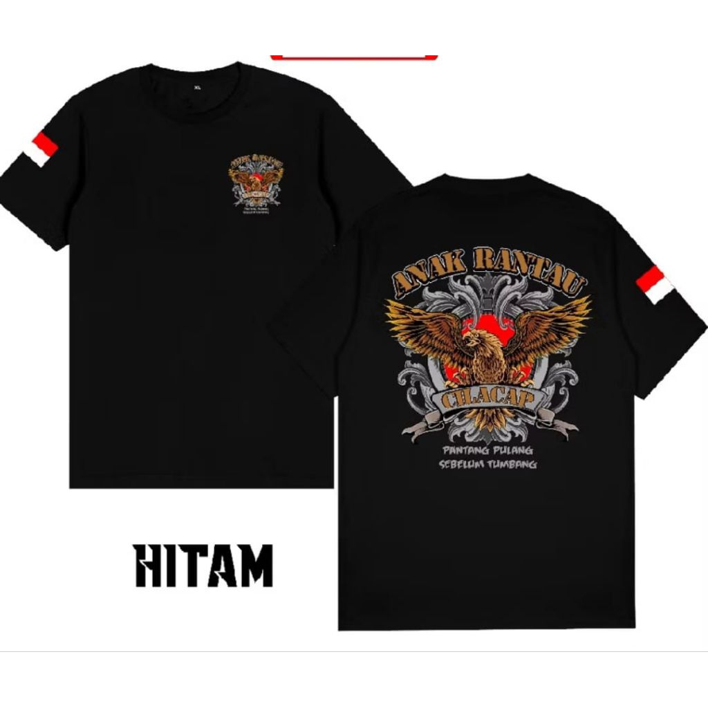Kaos Anak Rantau Cilacap Pantang Pulang Sebelum Tumbang Corak Garuda