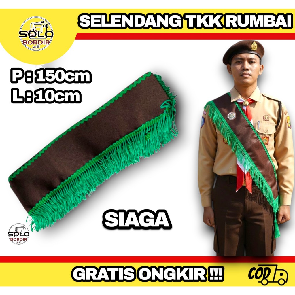 selendang tkk Pramuka hIJAU / selempang tetampan tkk pramuka ( lengkap )