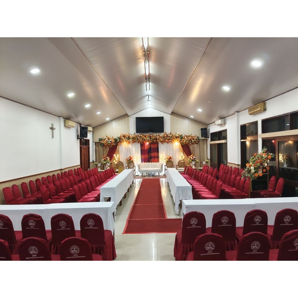 Sewa Dekorasi Pelaminan Adat Batak 6 Meter - Backdrop Pernikahan Ulos Minimalis Modern (Tanpa Meja P