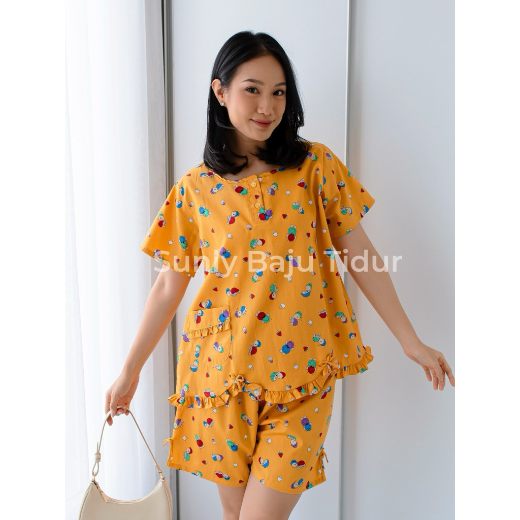 Sunly UK.22 celana pendek baju tgn pdk baju tidur sunly