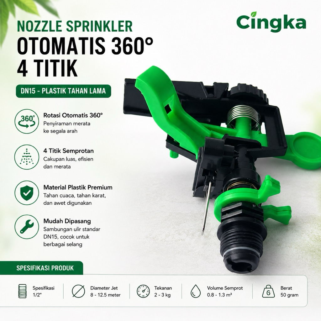 KINCIR AIR 1502 ( SPRINKLER / SPRINKLE / IMPACT SPRINKLER 1/2" / MODEL TEMBAK )
