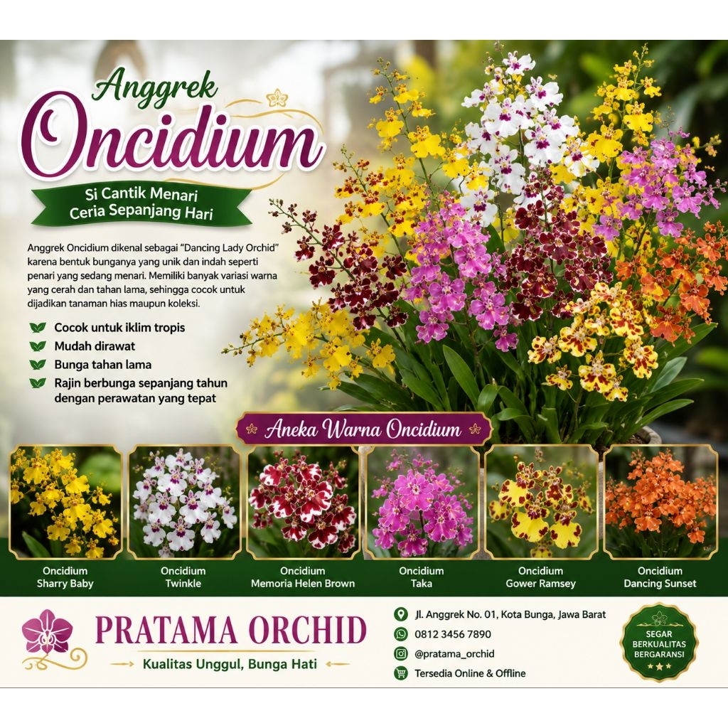 Tanaman Hias Anggrek Oncidium - Bunga Hidup Anggrek Oncidium