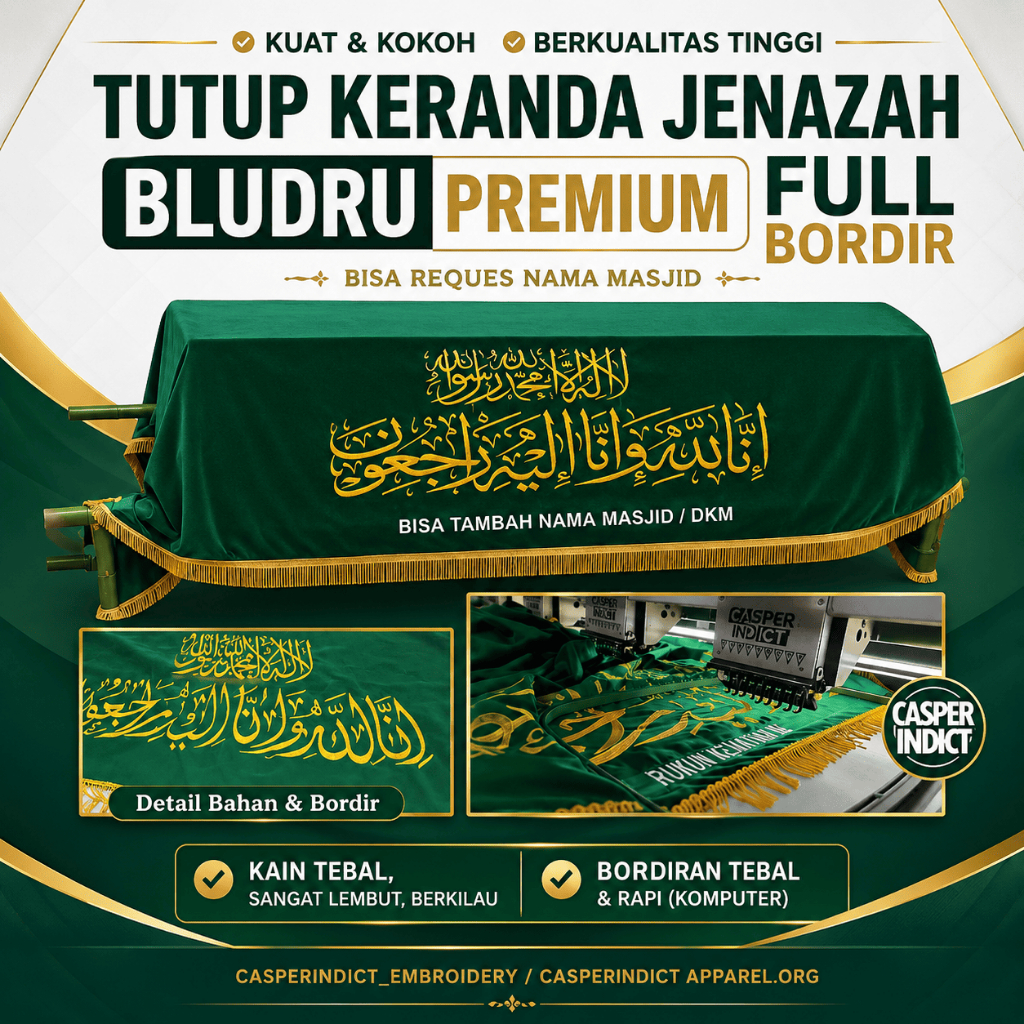 BLUDRU PREMIUM FULL BORDIR TUTUP KERANDA JENAZAH