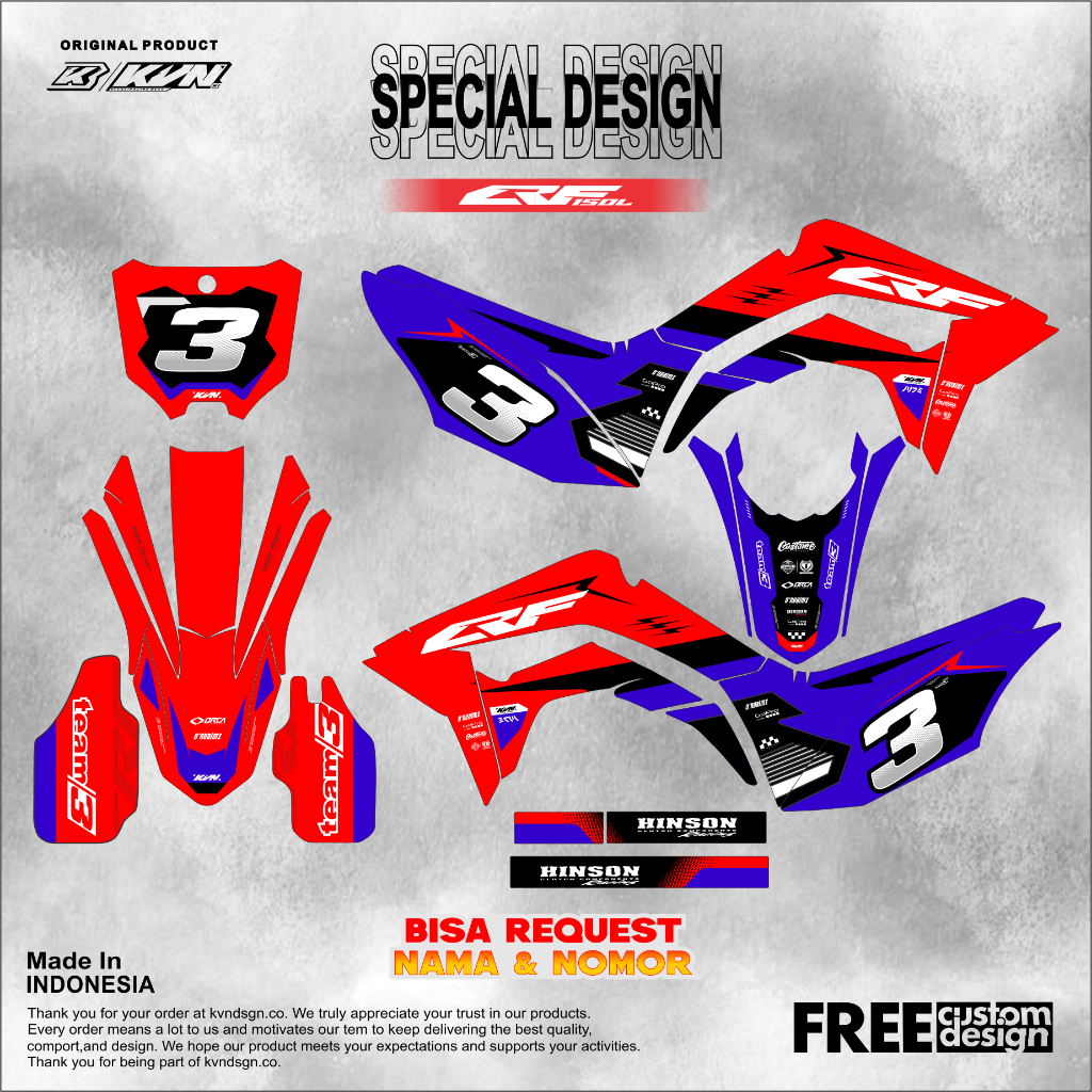 Decal Custome Sticker CRF 150L Dekal Motor CRF New