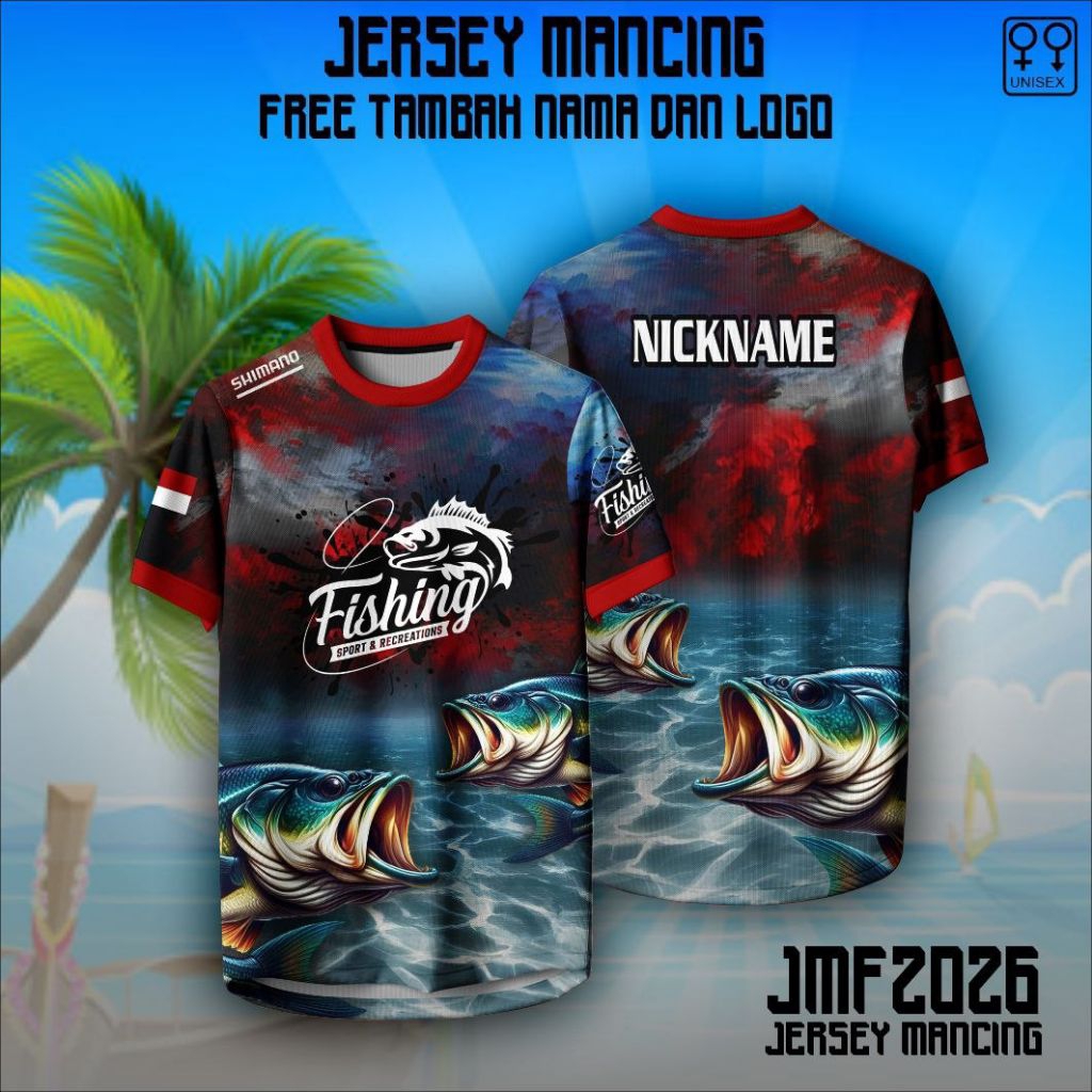 Jersey mancing mania baju kaos Jersey angler mania dryfit