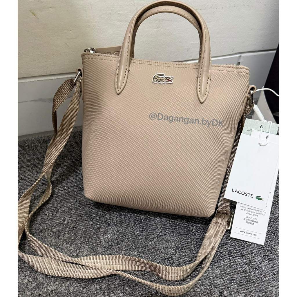 Tas Lacoste Mini Tote Bag Original 100% Soft Beige (Limited)