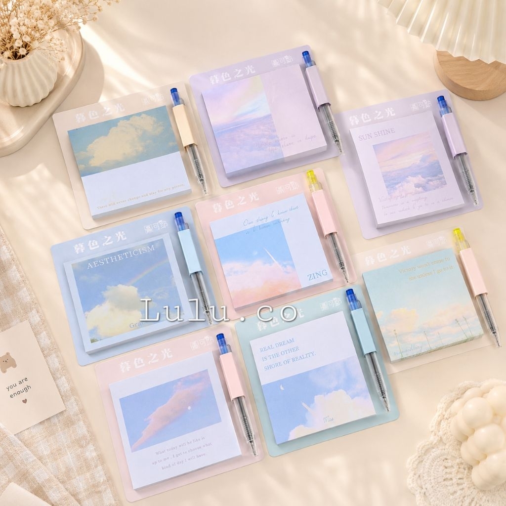 Set sticky note pulpen estetik aesthetic NB23011