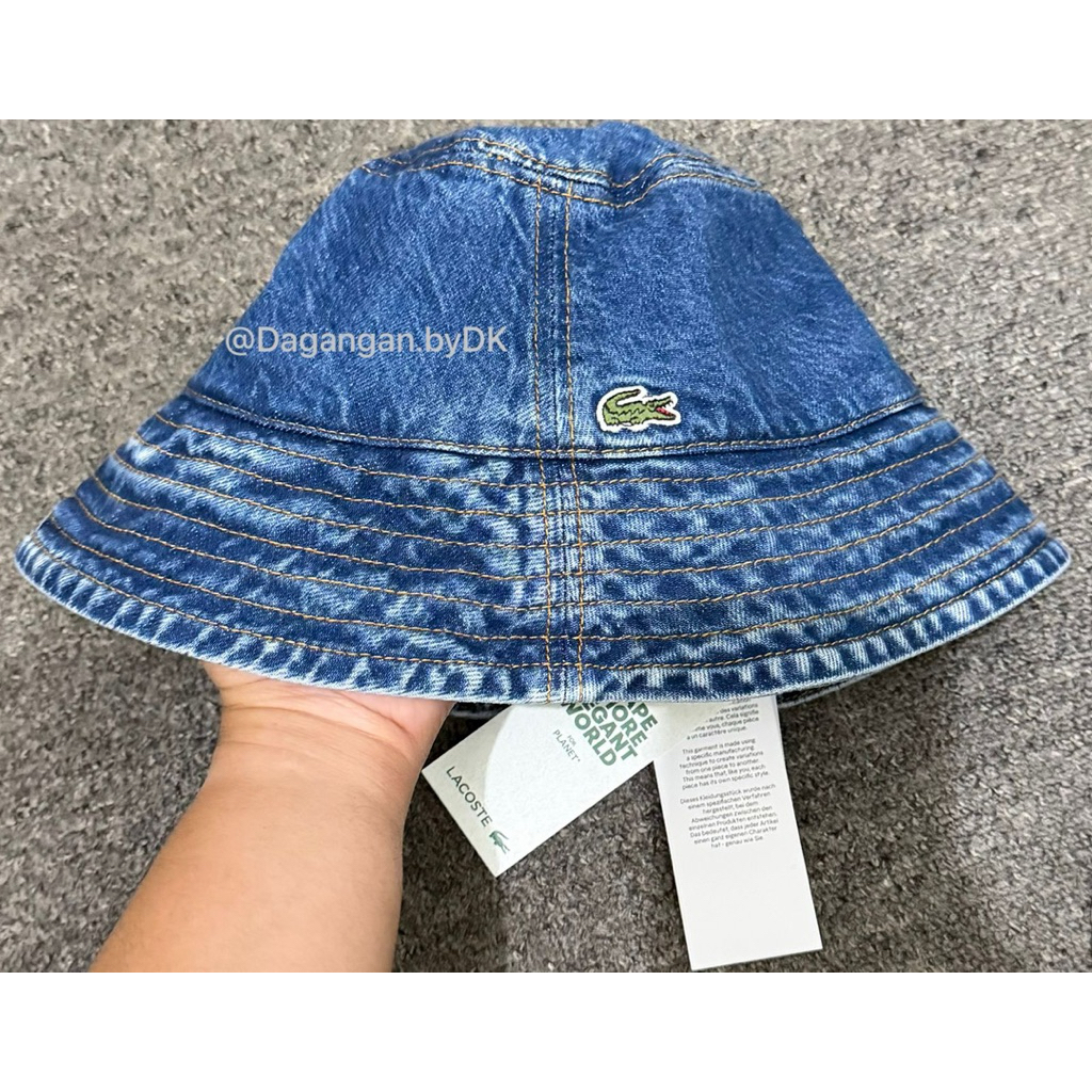 Topi Lacoste Bucket Hat Denim Jeans Original 100% Dark Navy (Limited)