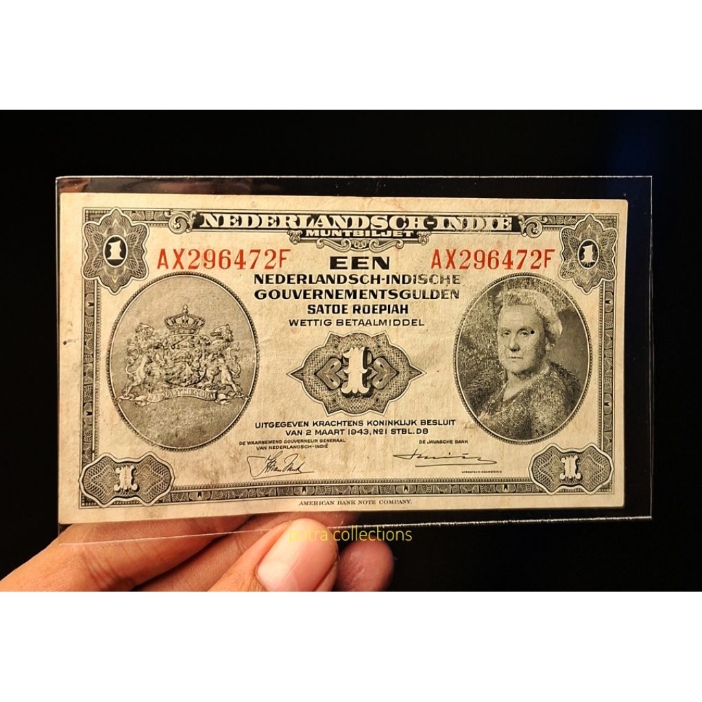 uang kuno 1 rupiah seri nica tahun 1943 asli