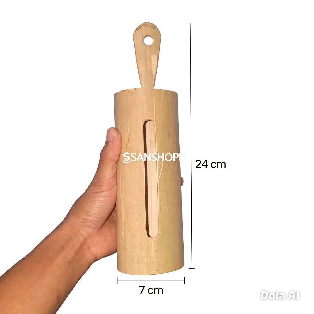 Kentongan bambu mini tanpa ruas untuk jualan keliling