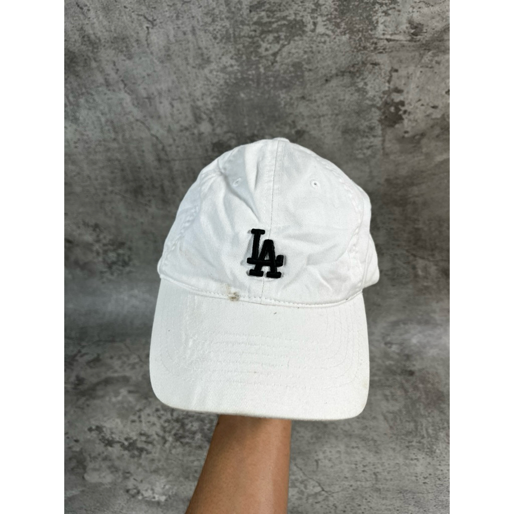 topi cap LA x MlB putih free size dewasa