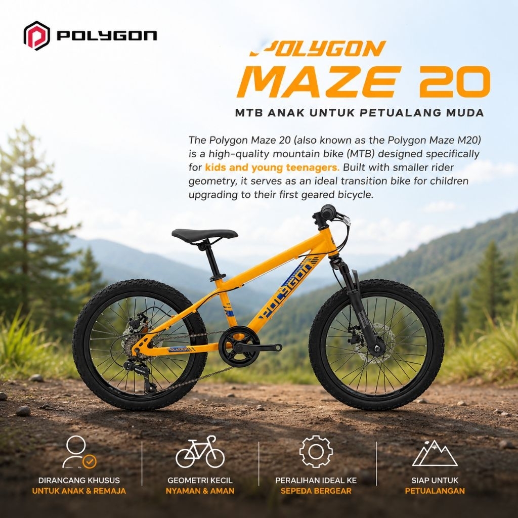 Sepeda Anak MTB Polygon MAZE M20 20 inch