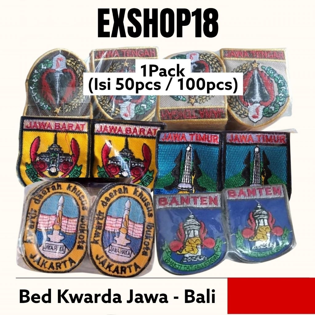 1Pack Bed Kwarda Pramuka Bordir / Kwarda Jawa Tengah / Kwarda Jawa Timur / Kwarda Banten / Kwarda Ba