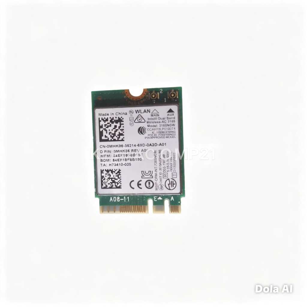 Intel Wireless-AC 3165NGW, kartu WiFi + Bluetooth