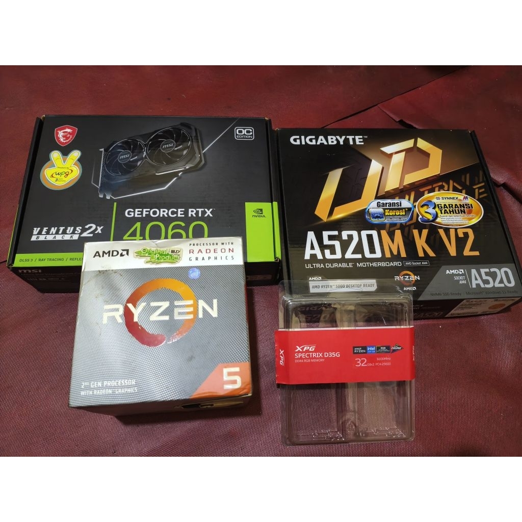 Di Jual Paketan AMD Ryzen 5 3400G,Rtx 4060,64 GB Ram