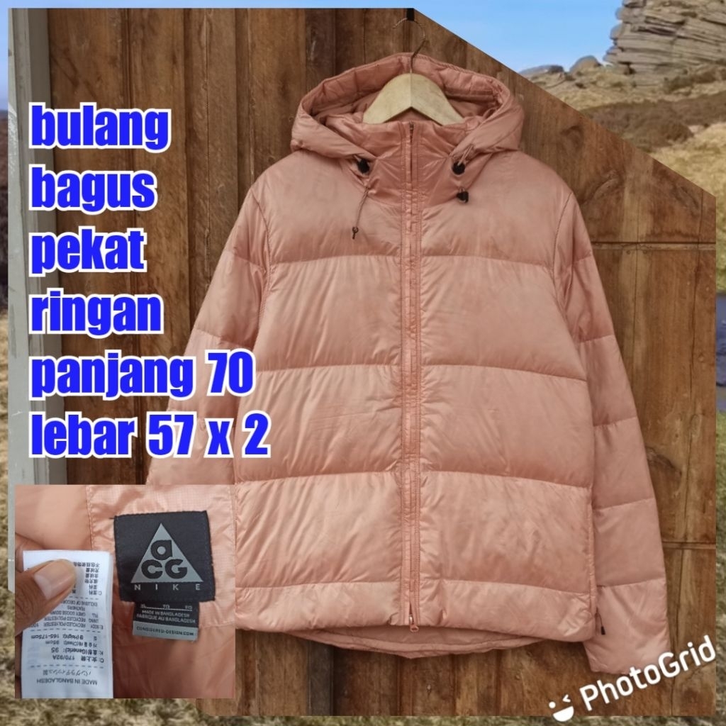 jaket gunung outdoor puffer winter salju gelembung bulang bulu angsa nike acg