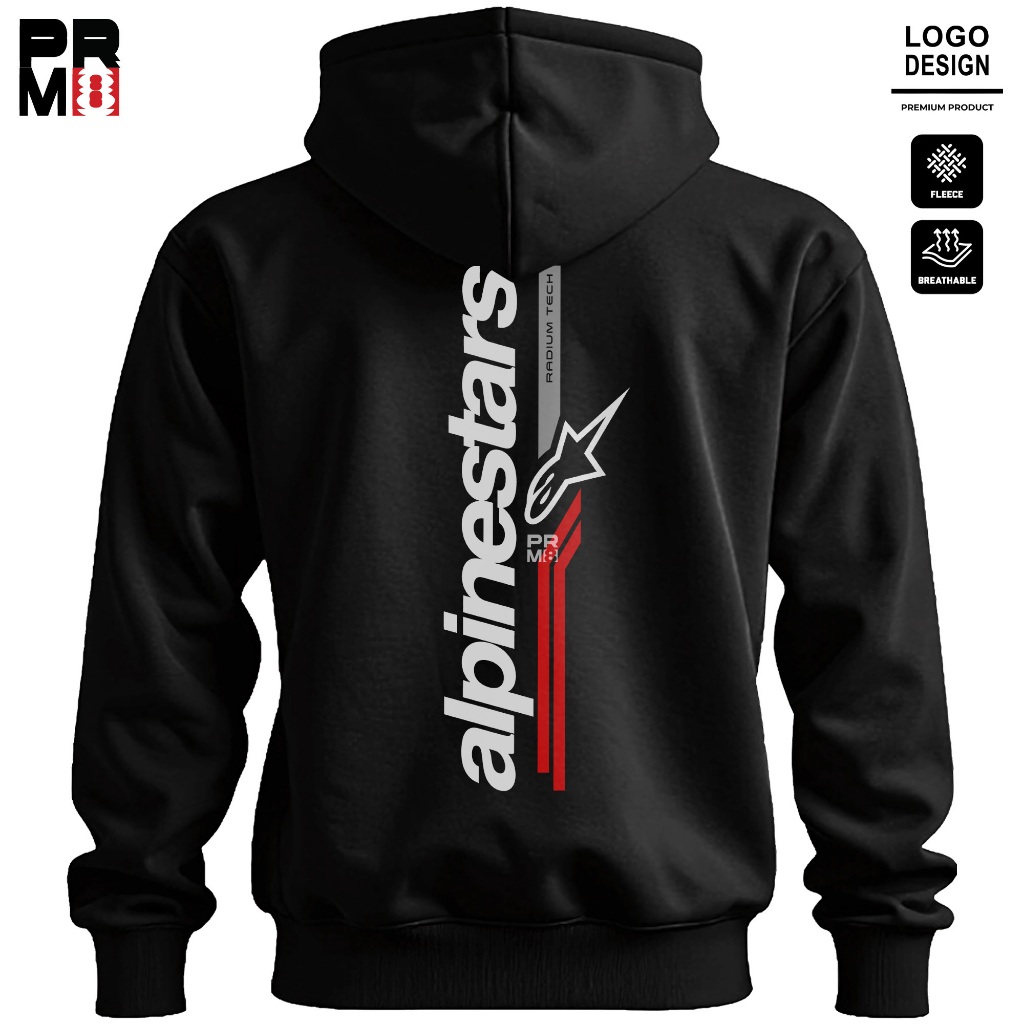 PRM8 - Hoodie Premium Pria Wanita Bahan CVC Fleece Jaket Tebal Sweater Motor Pakaian Unisex Streetwe