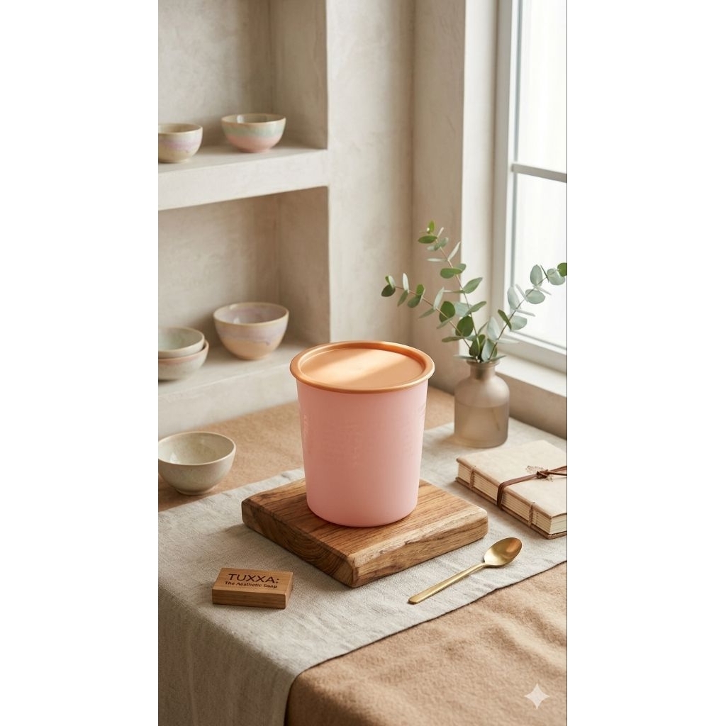 Tupperware Mosaic Canister 1,9 L ungu + Tutup Gold, toples kerupuk mosaic canister tupperware new @S